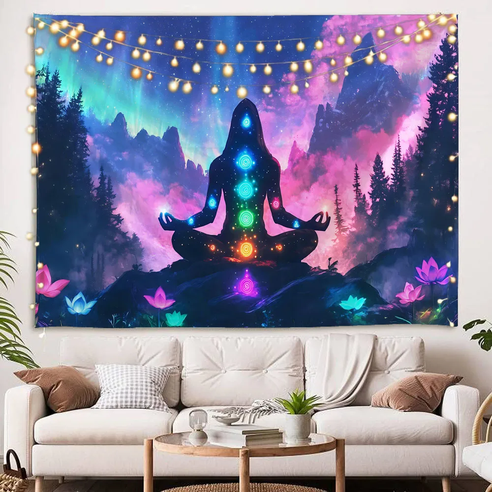 Spiritual Chakra Forest Tapestry Meditation Tree Bohemian Style Wall Hanging Cloth Living Room Features Wall Decoration
Spiritual Chakra Forest Tapestry Meditation Tree Bohemian Style Wall Hanging Cloth Living Room Features Wall Decoration