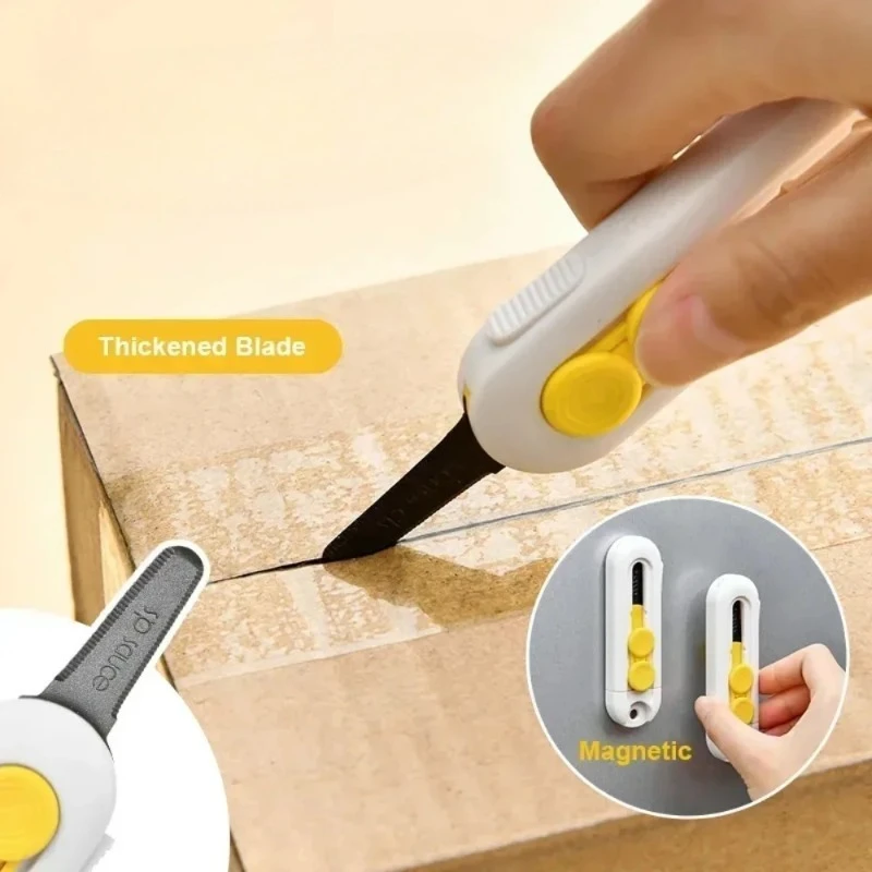 Магнитный мини-резак для коробок, портативный выдвижной универсальный нож с предохранительным замком, открывалка для писем из АБС-пластика и резак для бумаги
Магнитный мини-резак для коробок, портативный выдвижной универсальный нож с предохранительным замком, открывалка для писем из АБС-пластика и резак для бумаги