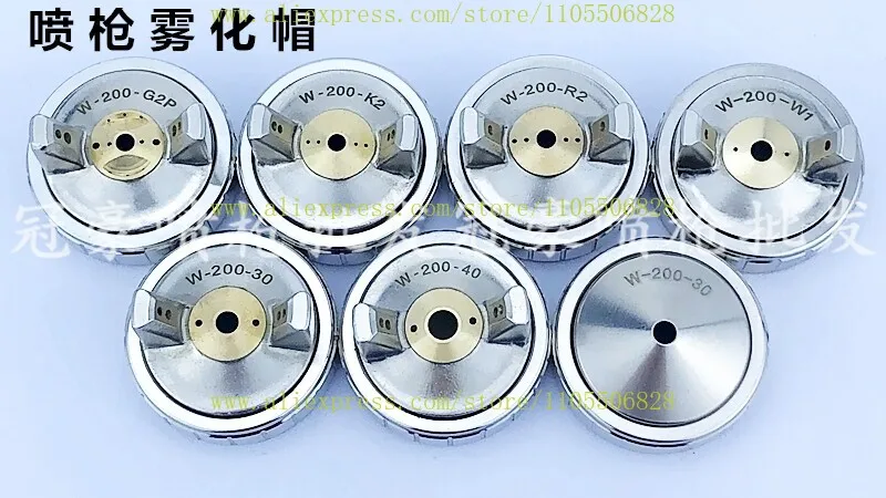1PCS WA-200 automatic spray gun accessories W-200-G2P/K2/R2/W1/W2/30/40 atomizing cap w200 needle nozzle