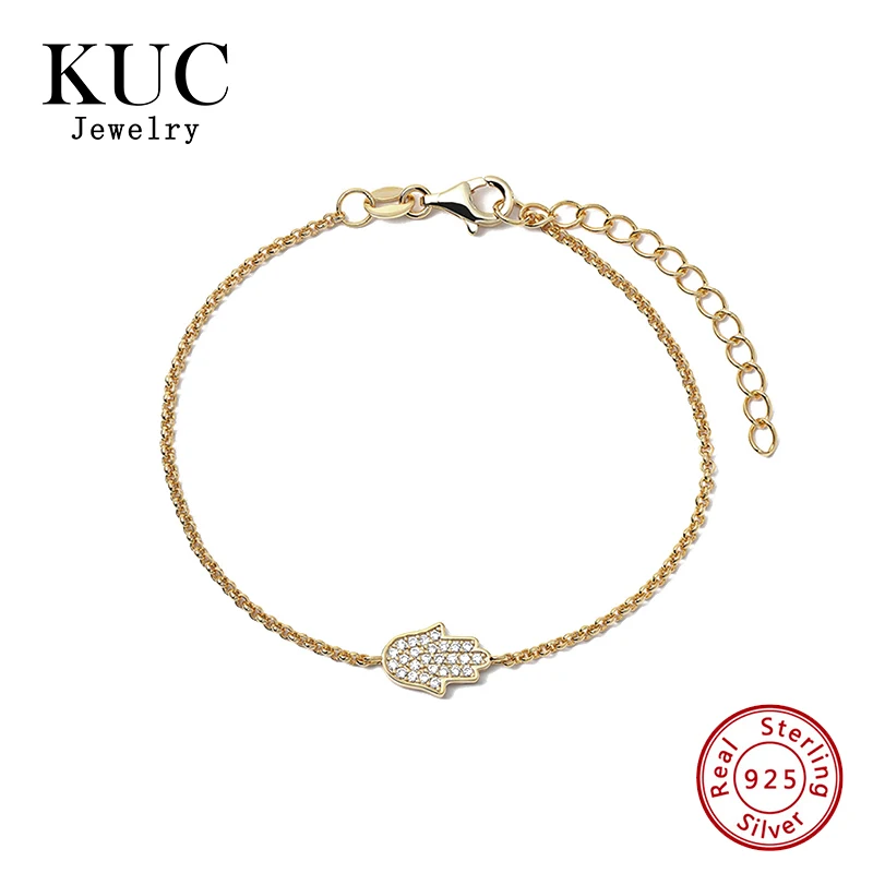 18K Gold Plated 925 Sterling Silver Fashionable Exquisite Zircon Hamsa Hand Charm Bracelet
18K Gold Plated 925 Sterling Silver Fashionable Exquisite Zircon Hamsa Hand Charm Bracelet