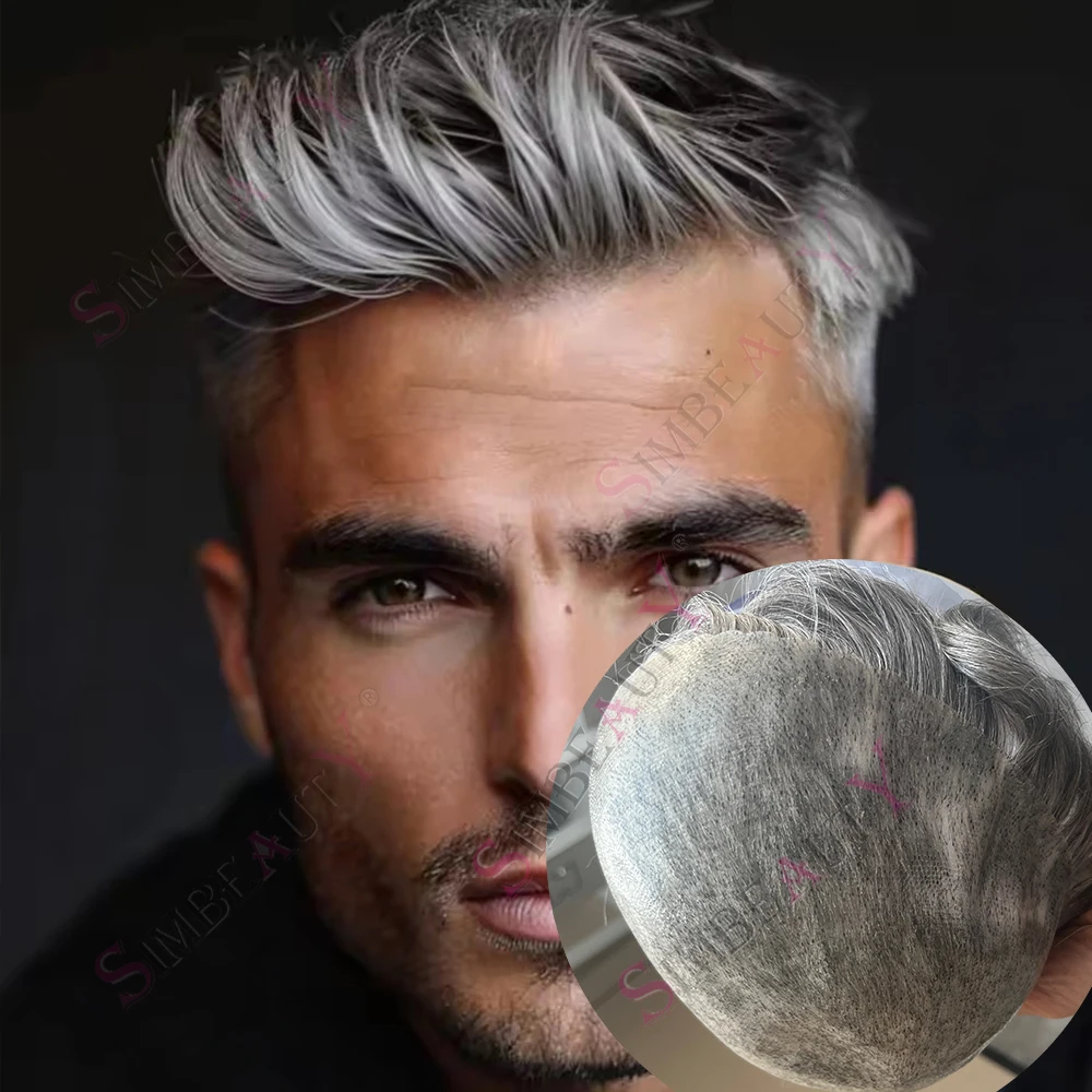 DurableStrong Grey 1B80# Men's Wig Skin Base Toupee Human Hair Replacement System European Hair Capillary Prosthesis for Men
DurableStrong Grey 1B80# Men's Wig Skin Base Toupee Human Hair Replacement System European Hair Capillary Prosthesis for Men