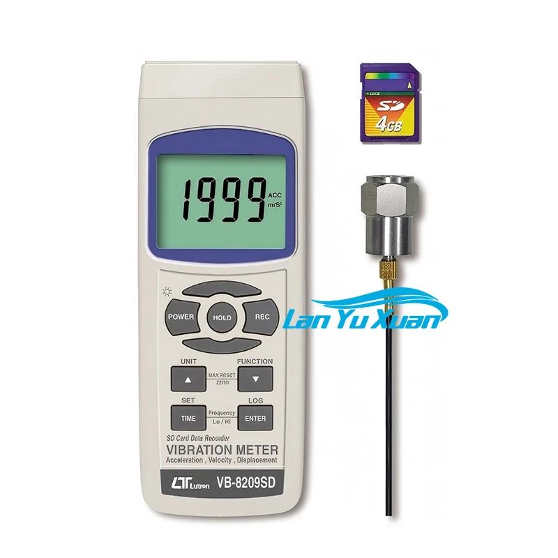 New LUTRON VB-8209SD VIBRATION METER With SD Card Real Time Data Recorder Wide Frequency For Acceleration, Velocity, Displacemen