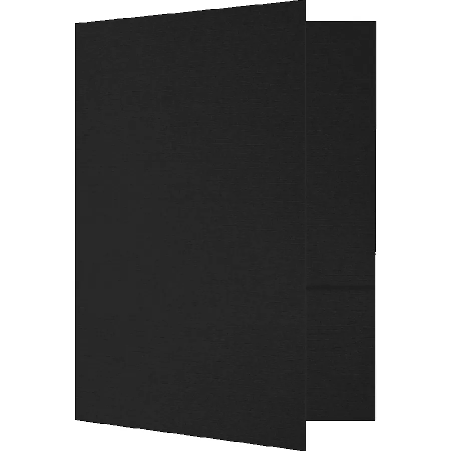 6 x 9 Small Two Pocket Presentation Folders Black Linen 50 Pack
6 x 9 Small Two Pocket Presentation Folders Black Linen 50 Pack