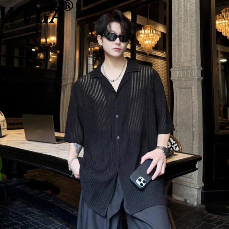 WVGA Summer New Man Oversized Short Sleeved See-Through Trendy Shirts Niche Chic Casual Solid Color Turn-Down Collar Tops W20684
WVGA Summer New Man Oversized Short Sleeved See-Through Trendy Shirts Niche Chic Casual Solid Color Turn-Down Collar Tops W20684