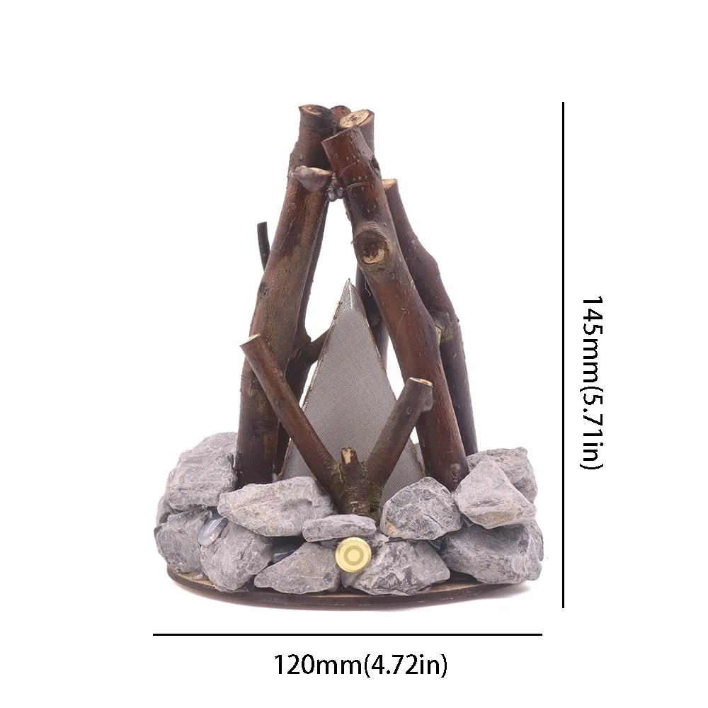 3D Flame Effect LED Bonfire Night Light Handmade Design Branch Shape Handmade Tree Branch Burning Simulation Glowing Effect