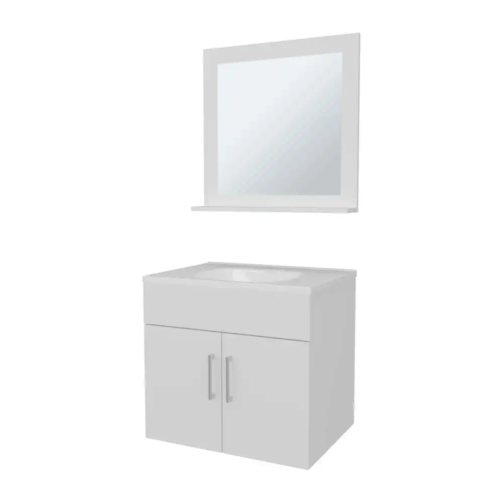 White 2-Door Floating Bathroom Vanity Set with Sink and Mirror bathroom cabinet
White 2-Door Floating Bathroom Vanity Set with Sink and Mirror bathroom cabinet