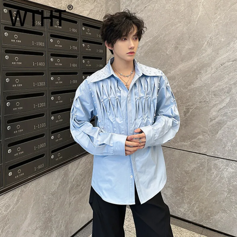 WTHT Fashion Men's Pleated Shoulder Pads Heavy Industy Pearl Shirts Trendy Solid Color Long Sleeves Tops Male 2025 Summer 2A0610
WTHT Fashion Men's Pleated Shoulder Pads Heavy Industy Pearl Shirts Trendy Solid Color Long Sleeves Tops Male 2025 Summer 2A0610