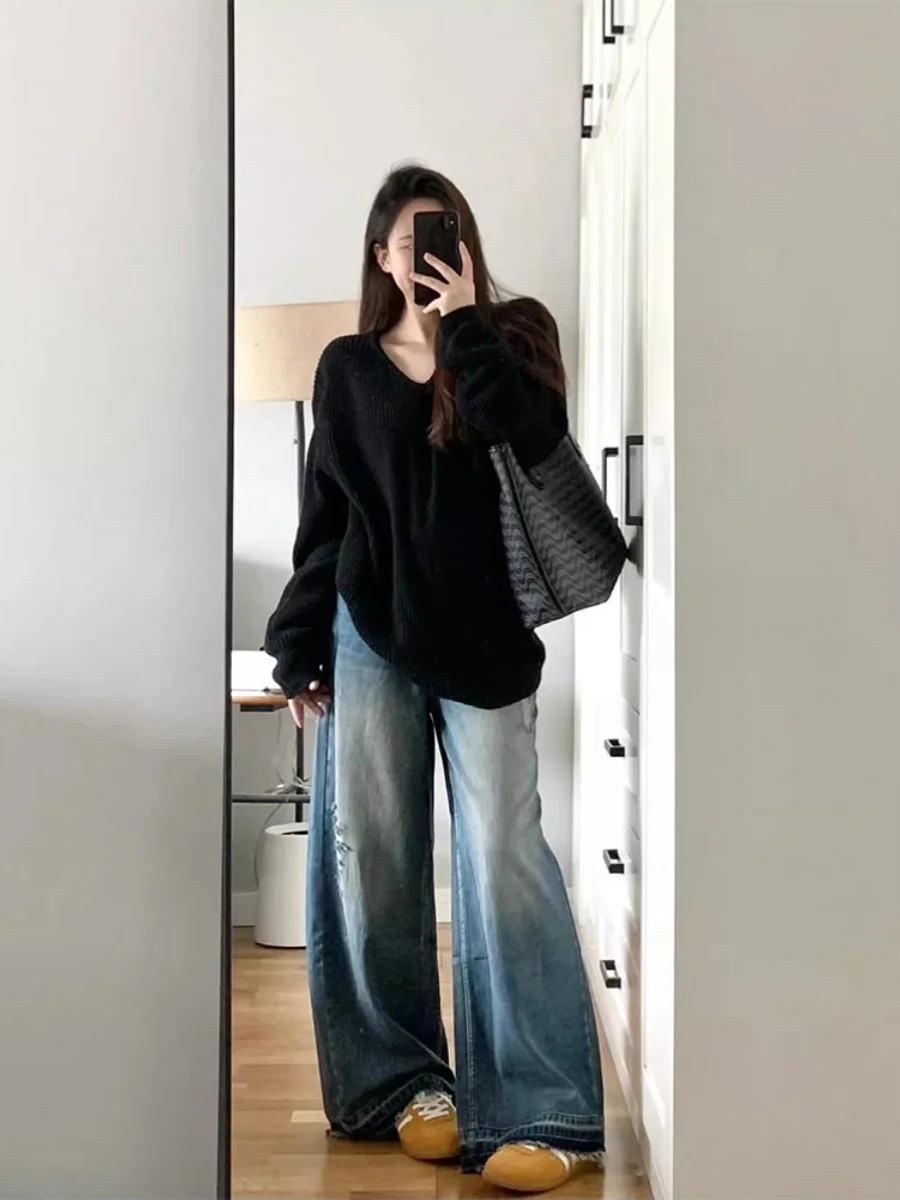 Свободный вязаный топ V-Ne Bla, женский весенне-осенний свитер оверсайз Lazy Sle, базовый слой, корейский однотонный свитер для поездок на работу
Свободный вязаный топ V-Ne Bla, женский весенне-осенний свитер оверсайз Lazy Sle, базовый слой, корейский однотонный свитер для поездок на работу