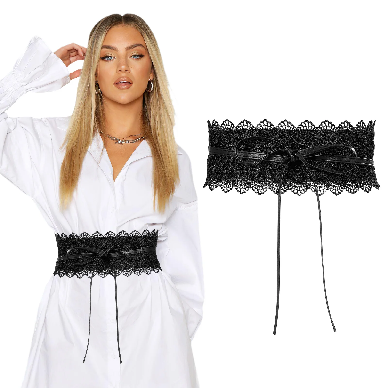 Women Lace Waist Belt Wide Band Adjustable Corset Belt Bowknot Tie Dress Accessory Decor For Night Date Prom Party
Women Lace Waist Belt Wide Band Adjustable Corset Belt Bowknot Tie Dress Accessory Decor For Night Date Prom Party