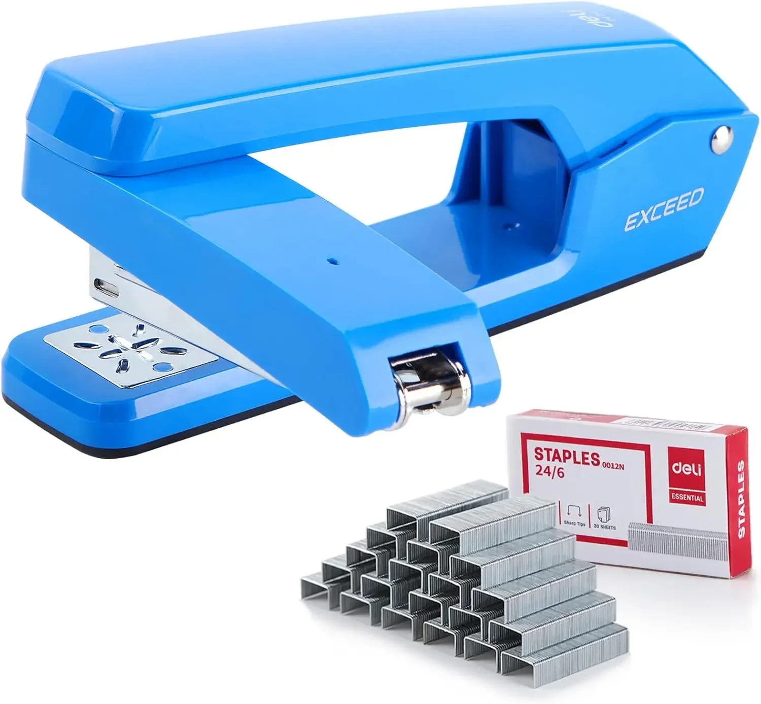 Swing-Arm Swivel Stapler, 25 Sheets Capacity, 360 Degree Rotate Desk Stapler with 1000 Staples for Booklet Binding, Blue
Swing-Arm Swivel Stapler, 25 Sheets Capacity, 360 Degree Rotate Desk Stapler with 1000 Staples for Booklet Binding, Blue
