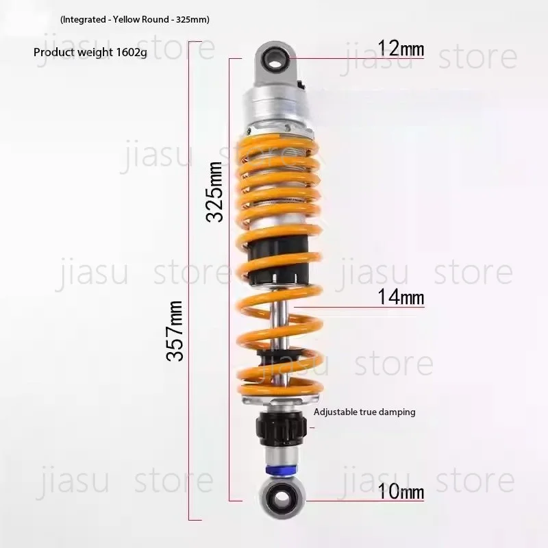 One pair 305mm 320mm 325mm 340mm 345mm 360mm 8mm Spring Motorcycle Shock Absorber Adjust Rear Suspension
One pair 305mm 320mm 325mm 340mm 345mm 360mm 8mm Spring Motorcycle Shock Absorber Adjust Rear Suspension