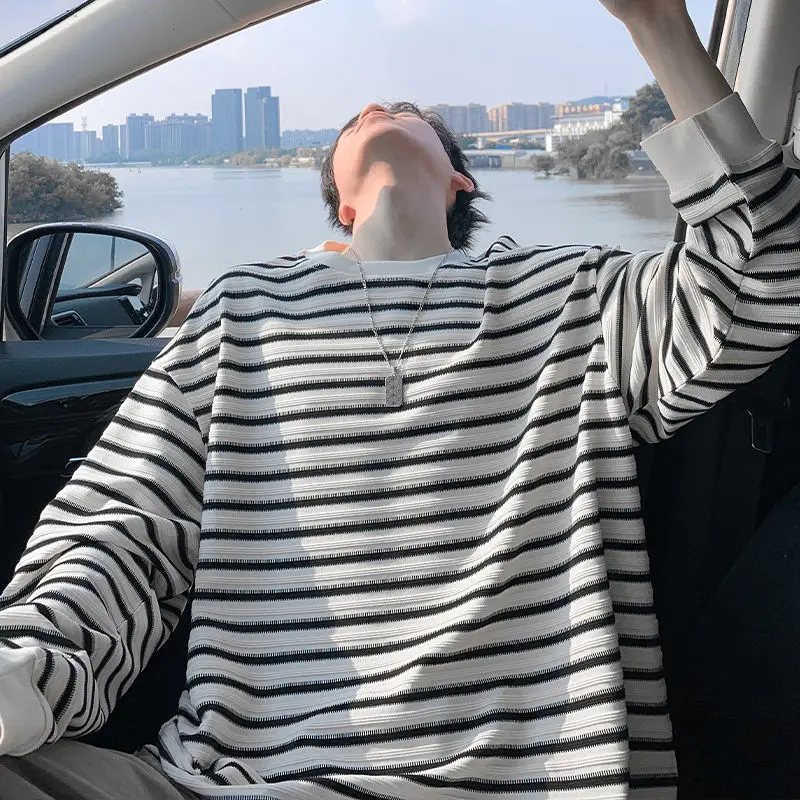 Retro Striped Long Sleeve T-Shirt Men's Autumn Trendy Round Neck High Street Versatile Top
Retro Striped Long Sleeve T-Shirt Men's Autumn Trendy Round Neck High Street Versatile Top