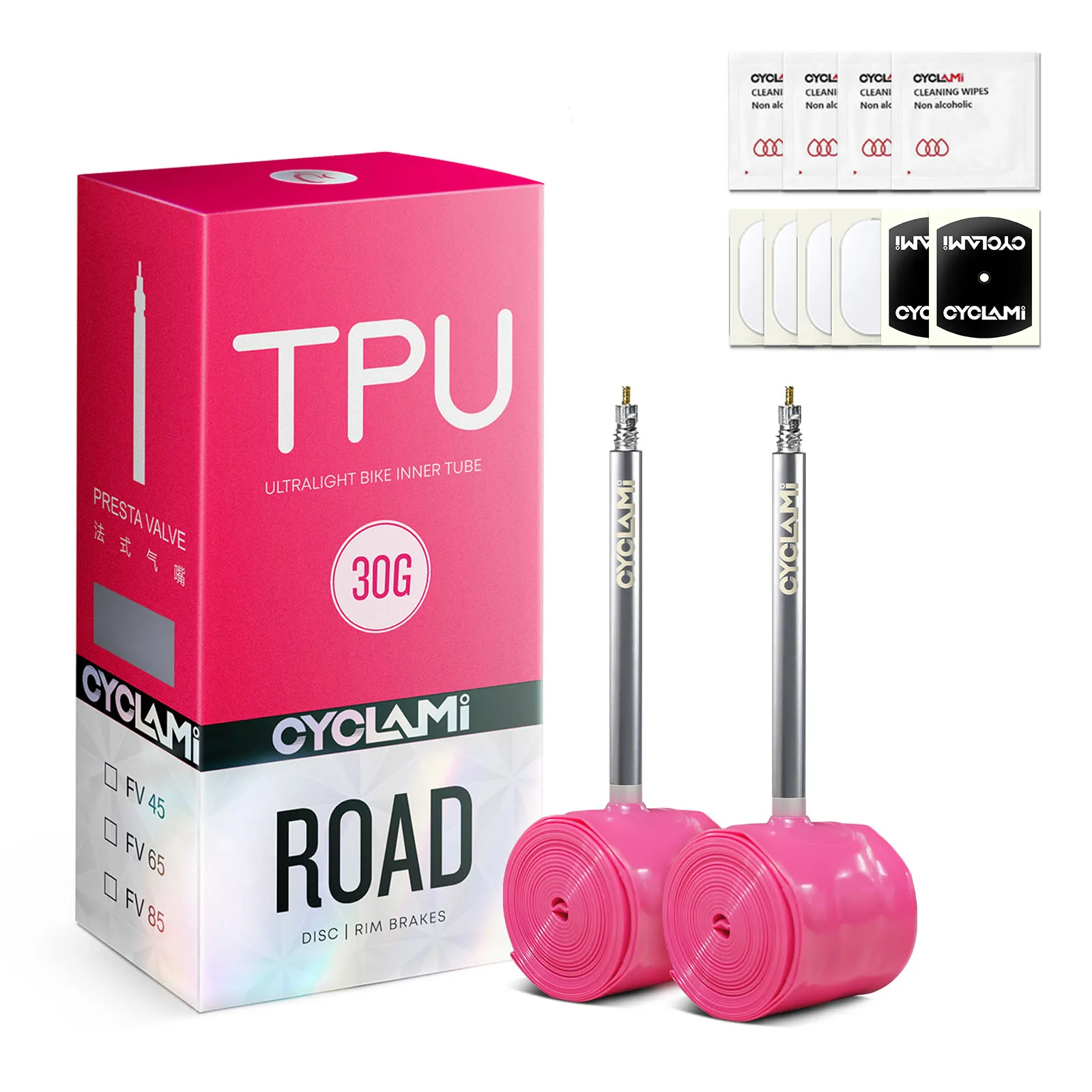 2PC CYCLAMI Bike Inner Tube Stainless Steel Metal Valve Stem FV Presta Durable TPU For Road Bike Tire 700C 700 x 18 23 25 28 30 32 C
2PC CYCLAMI Bike Inner Tube Stainless Steel Metal Valve Stem FV Presta Durable TPU For Road Bike Tire 700C 700 x 18 23 25 28 30 32 C