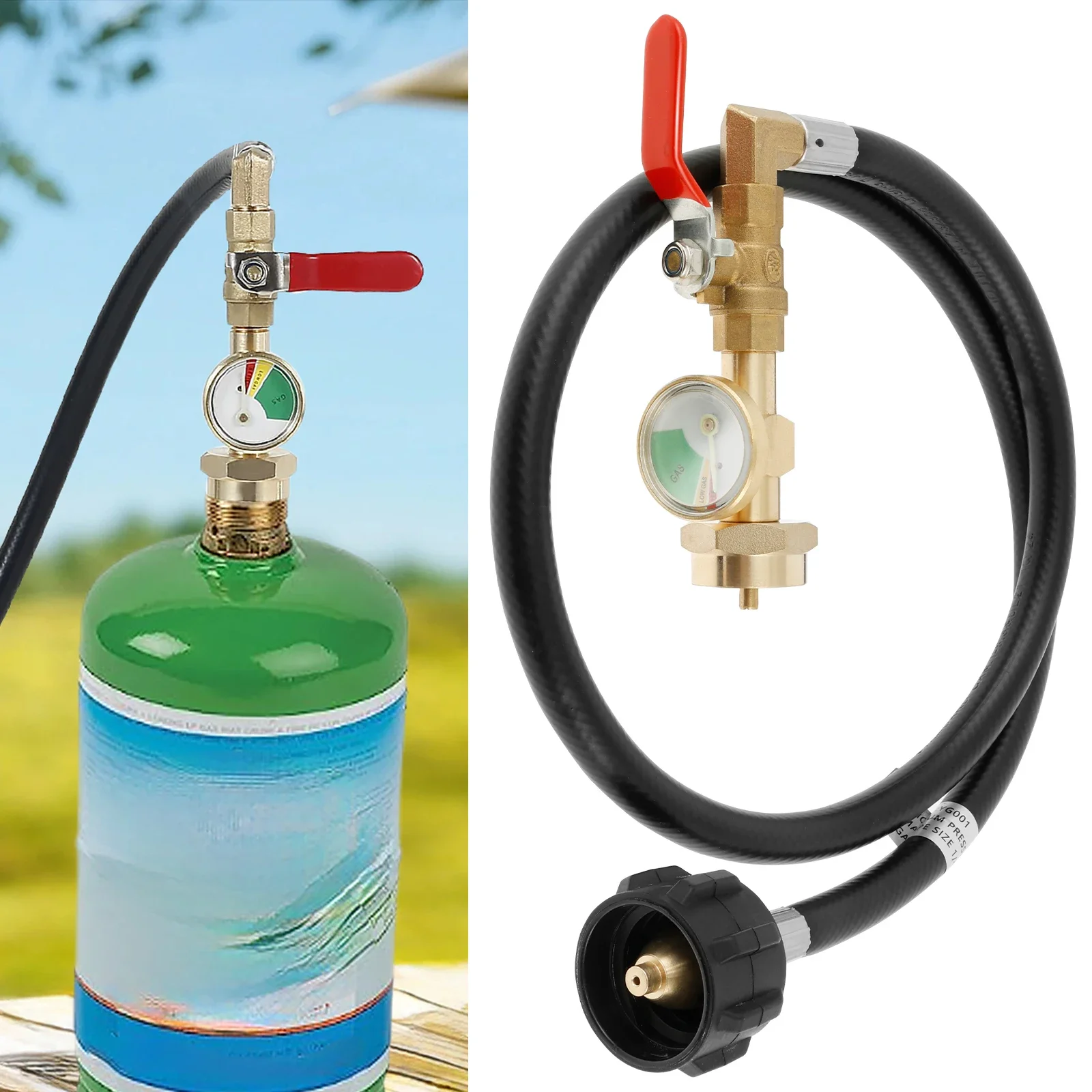 Camping Propane Refill Adapter Hose with Gauge Flexible Propane Tank Extension Hose Connector Picnic Cooking Stove Accessories
Camping Propane Refill Adapter Hose with Gauge Flexible Propane Tank Extension Hose Connector Picnic Cooking Stove Accessories
