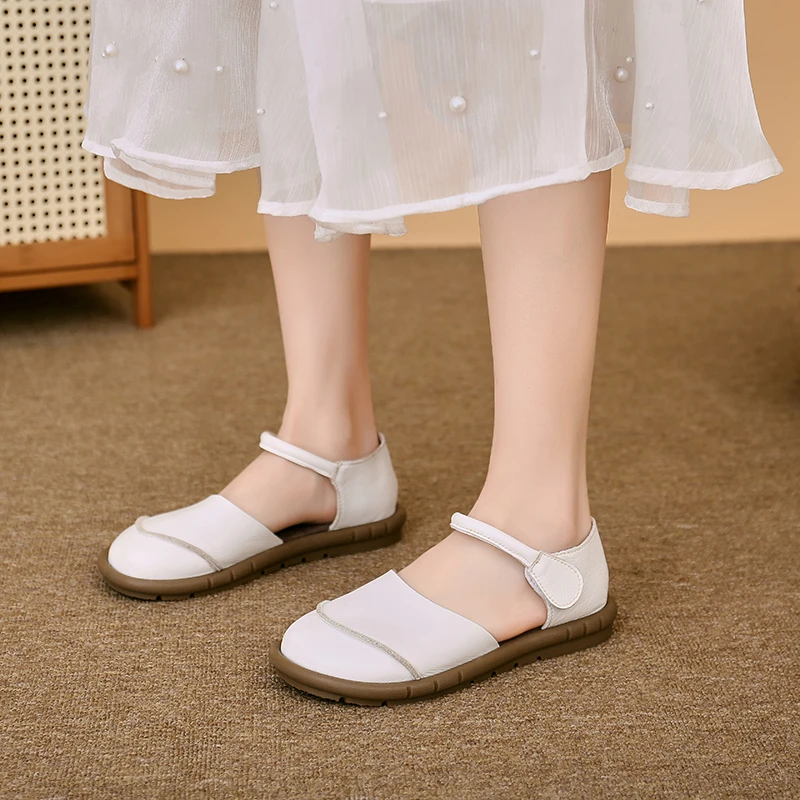 Retro Handmade Genuine Leather Flats Sandals Summer Casual Versatile Comfortable Soft Sole Women's Shoes
Retro Handmade Genuine Leather Flats Sandals Summer Casual Versatile Comfortable Soft Sole Women's Shoes