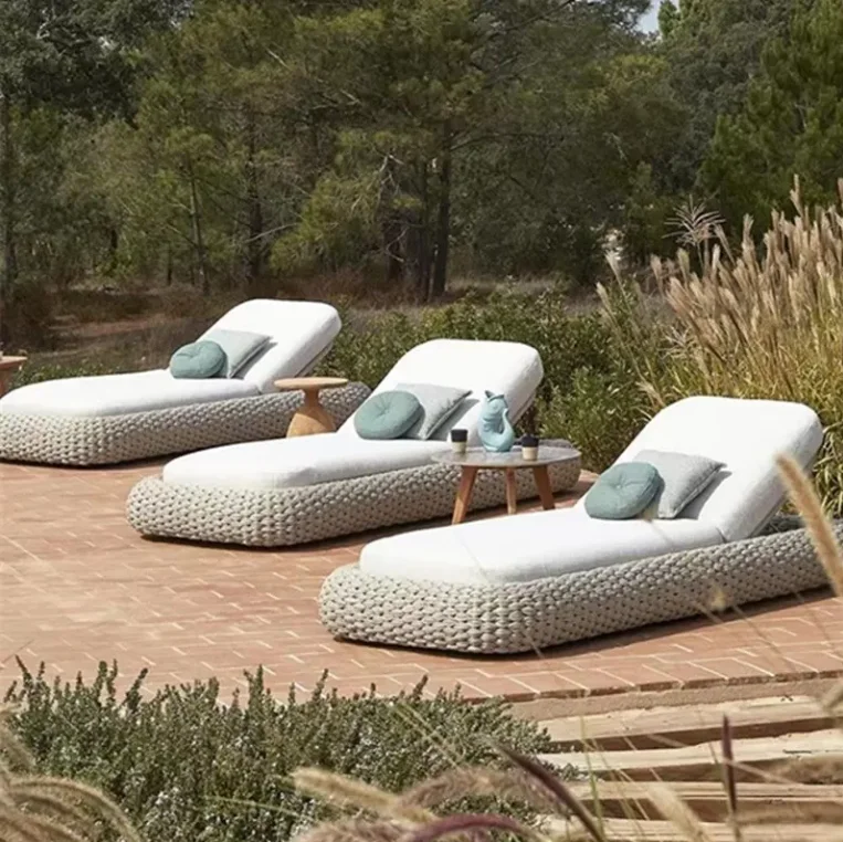 Hotel Outdoor Sun Lounger Garden Single Sunbed Modern Waterproof Lounge Chair Rope Aluminum Poolside Beach Lounge Chaise
Hotel Outdoor Sun Lounger Garden Single Sunbed Modern Waterproof Lounge Chair Rope Aluminum Poolside Beach Lounge Chaise