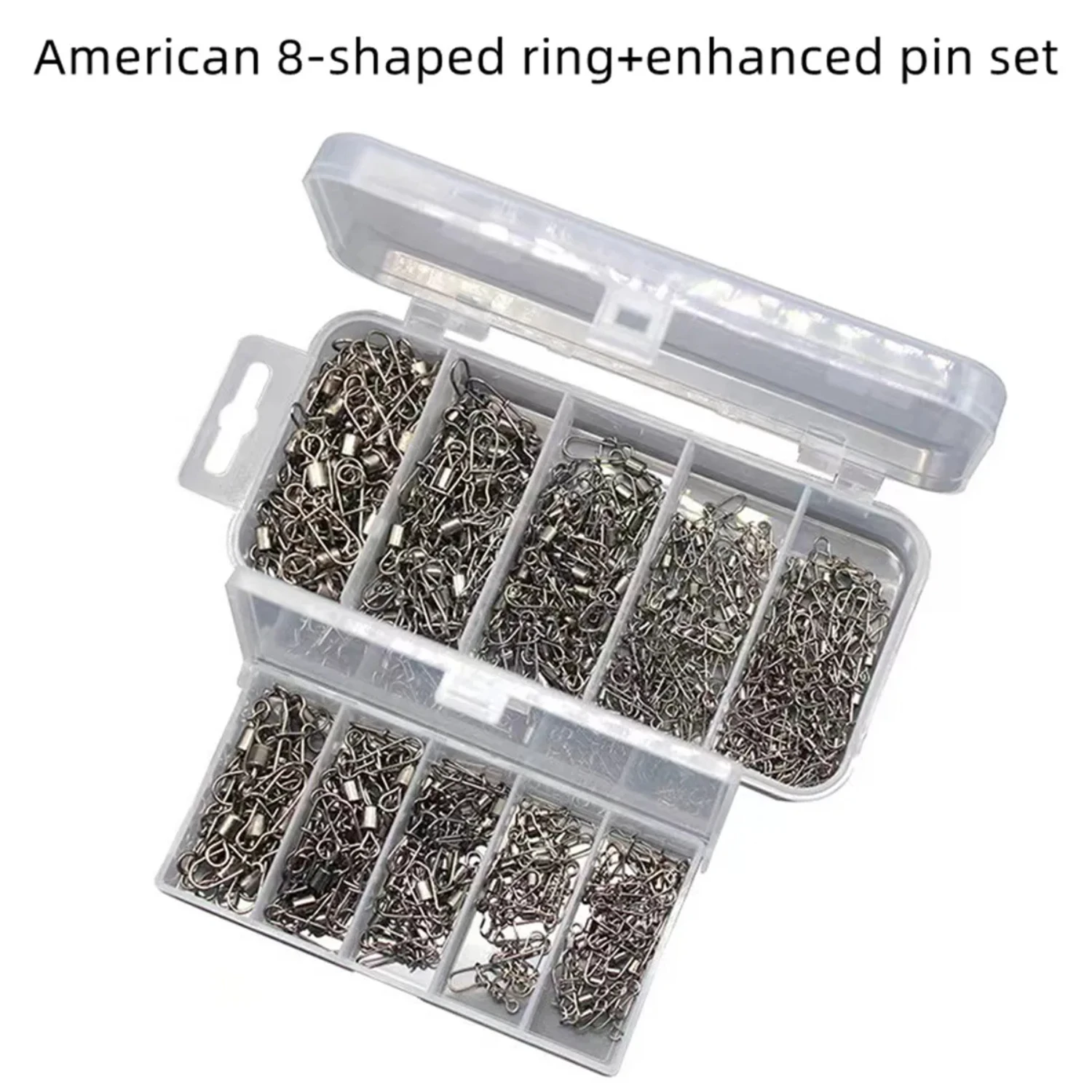 96-211pc/box Stainless Steel Fishing Connector Pin 4# 6# 8#10#12# Bearing Rolling Swivel with Snap Fishhook Lure Accessories
96-211pc/box Stainless Steel Fishing Connector Pin 4# 6# 8#10#12# Bearing Rolling Swivel with Snap Fishhook Lure Accessories