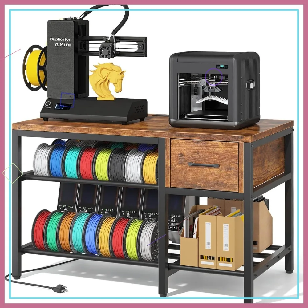 3D Printer Stand with Filament Storage – Heavy Duty Metal Table with Drawer & Power Hub for Workshop
3D Printer Stand with Filament Storage – Heavy Duty Metal Table with Drawer & Power Hub for Workshop