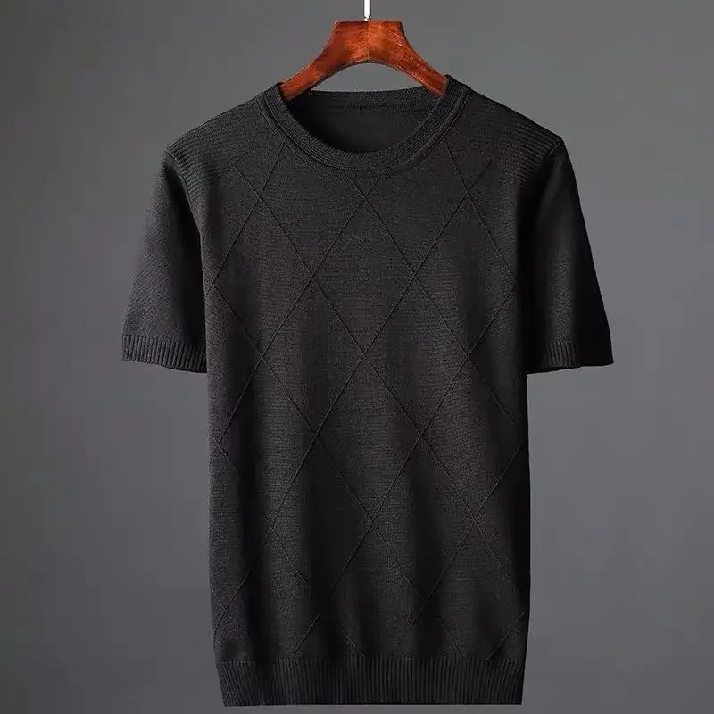 2021 New Men's Summer Fashion O-Neck T-shirt Tops Male Ice Slik Solid Color Trendy Loose 4xl Short Knitted Tees B16
2021 New Men's Summer Fashion O-Neck T-shirt Tops Male Ice Slik Solid Color Trendy Loose 4xl Short Knitted Tees B16