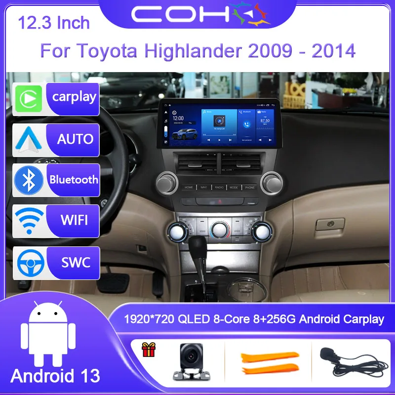12.3 Inch For Toyota Highlander 2009 - 2014 Android 13 Octa Core Car Multimedia Player Stereo Receiver Radio 4G WIFI GPS QLED
12.3 Inch For Toyota Highlander 2009 - 2014 Android 13 Octa Core Car Multimedia Player Stereo Receiver Radio 4G WIFI GPS QLED