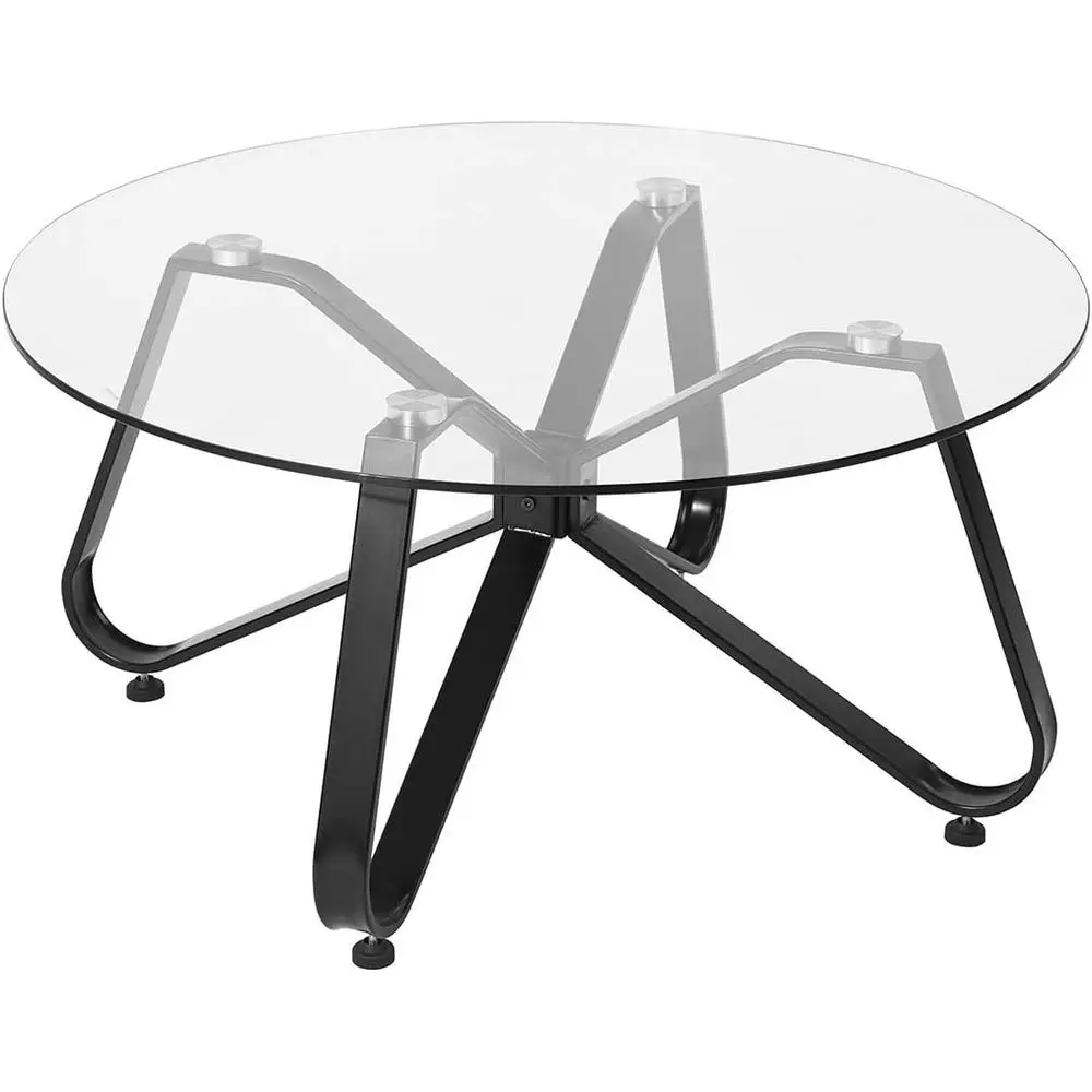 Round Metal and Glass Coffee Table, Clear Glass Top, Suitable for Living and Bedroom, 80 x 80 x 39.5 cm
Round Metal and Glass Coffee Table, Clear Glass Top, Suitable for Living and Bedroom, 80 x 80 x 39.5 cm