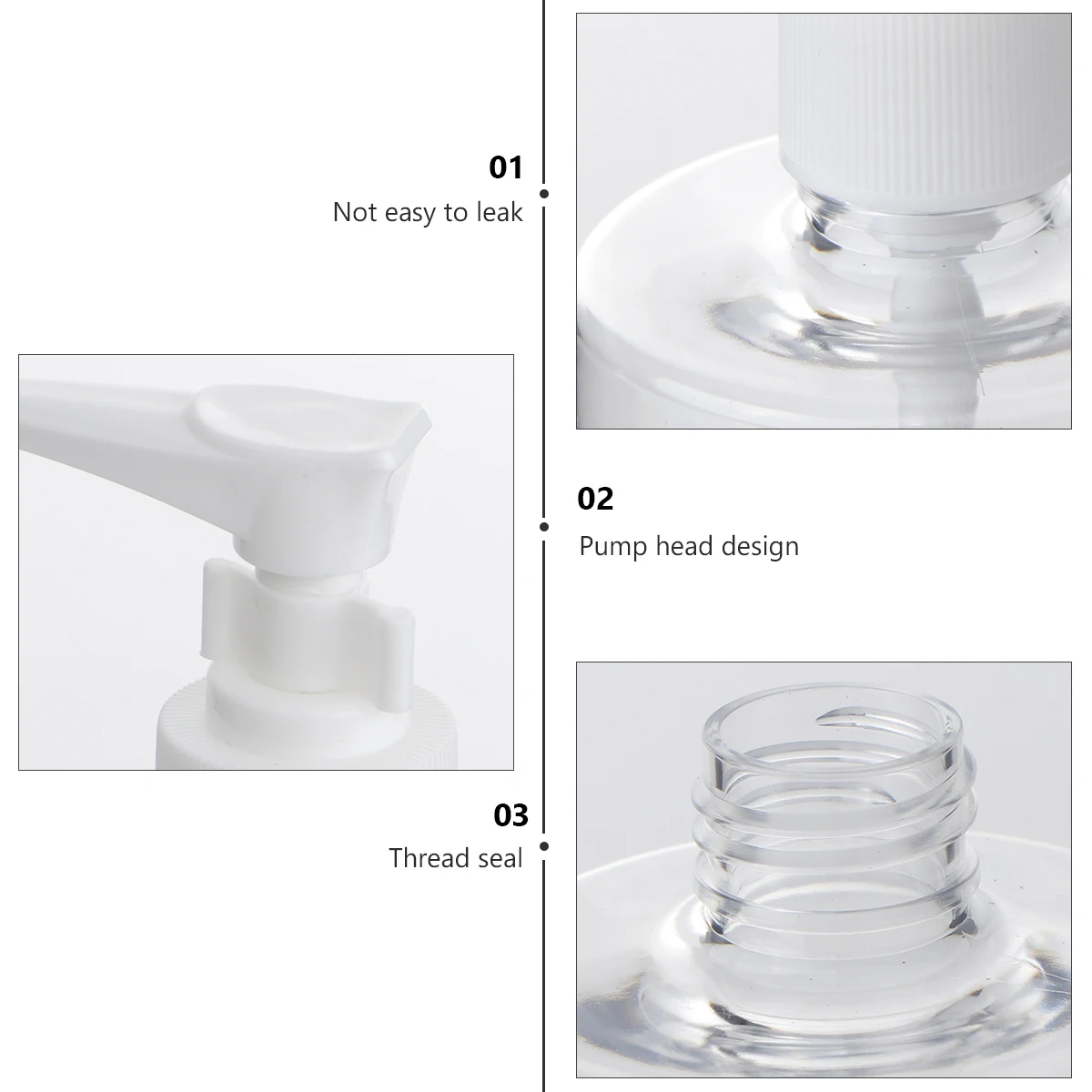 3pcs Bathroom Container Shampoo Container Lotion Plastic Large Size Practical Leak Proof Safe Material
3pcs Bathroom Container Shampoo Container Lotion Plastic Large Size Practical Leak Proof Safe Material