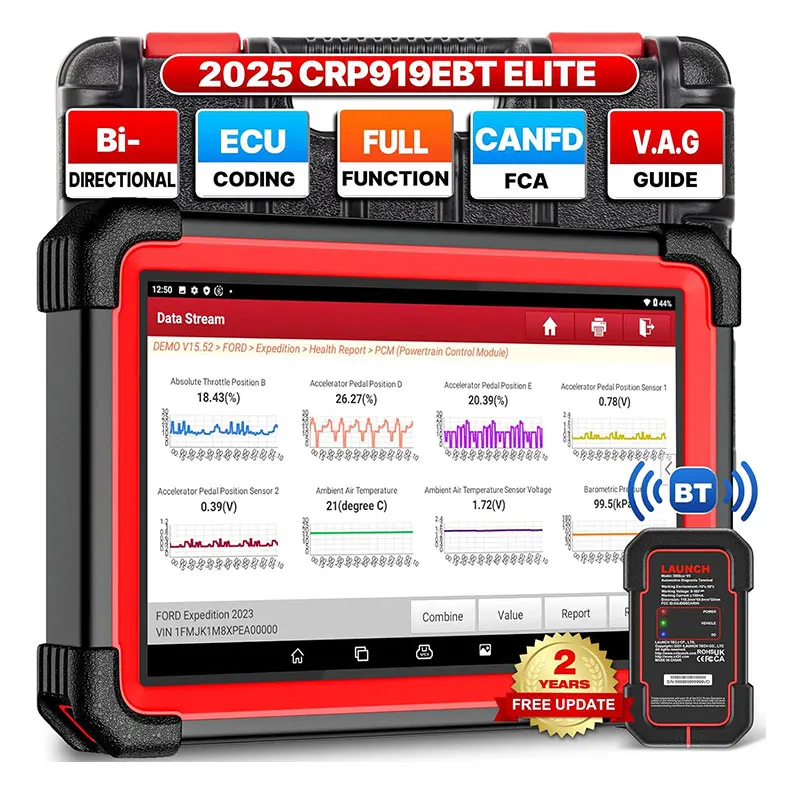 LAUNCH X431 CRP919E BT Bluetooth OBD Scanner Bi-directional Scan Tool ECU Coding 29 Service All System Auto Diagnostic Tool
LAUNCH X431 CRP919E BT Bluetooth OBD Scanner Bi-directional Scan Tool ECU Coding 29 Service All System Auto Diagnostic Tool