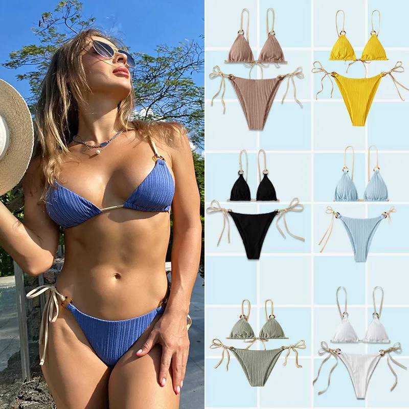Swimsuit Women's Split Bikini Two-piece Fairy Fan Sexy Solid Color Lace-Up Swimsuit Women
Swimsuit Women's Split Bikini Two-piece Fairy Fan Sexy Solid Color Lace-Up Swimsuit Women