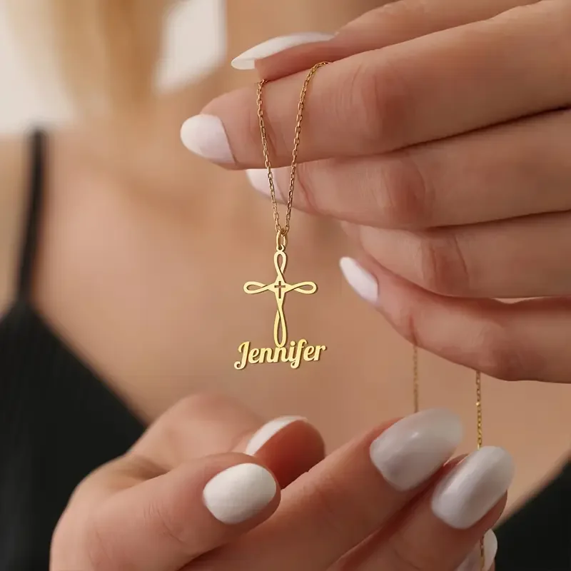 Ожерелье с крестом на заказ для женщин, золотого цвета, кулон с геометрическими буквами, ожерелье, персонализированное ювелирное изделие, подарок
Ожерелье с крестом на заказ для женщин, золотого цвета, кулон с геометрическими буквами, ожерелье, персонализированное ювелирное изделие, подарок