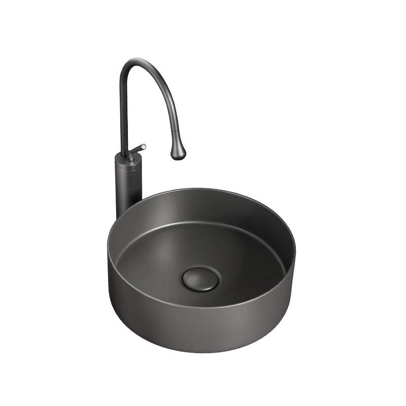 Nordic gun gray ceramic round table household wash basin balcony small size wash basin bathroom
Nordic gun gray ceramic round table household wash basin balcony small size wash basin bathroom