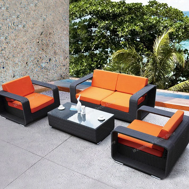 Terrace Coffee Table Garden Sofas Villa Combination Balcony Open-air Garden Homestay Pe Rattan Furniture Sofá Do Jardim MHHYSF
Terrace Coffee Table Garden Sofas Villa Combination Balcony Open-air Garden Homestay Pe Rattan Furniture Sofá Do Jardim MHHYSF