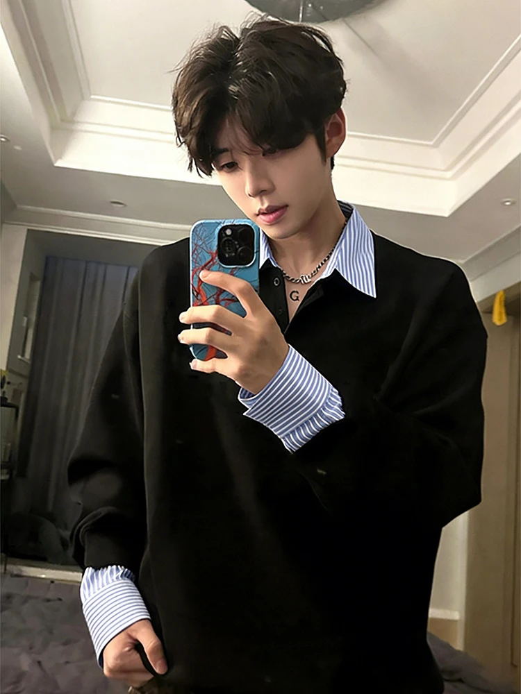 Men's Faux Two-Piece Hoodie Long Sve Fce Lined Collared T-irt Casual Loose Fit Spring Autumn Winter Comfortable Inner...
Men's Faux Two-Piece Hoodie Long Sve Fce Lined Collared T-irt Casual Loose Fit Spring Autumn Winter Comfortable Inner...