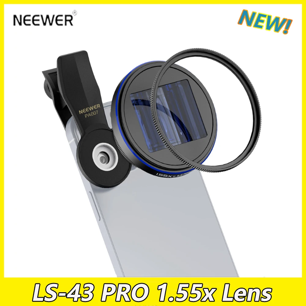 NEEWER LS-43 PRO 1.55x Blue Flare Anamorphic Lens 2.4:1 Ultra Wide Aspect Ratio Blue Glare Accessories For iPhone 15 Pro Max
NEEWER LS-43 PRO 1.55x Blue Flare Anamorphic Lens 2.4:1 Ultra Wide Aspect Ratio Blue Glare Accessories For iPhone 15 Pro Max