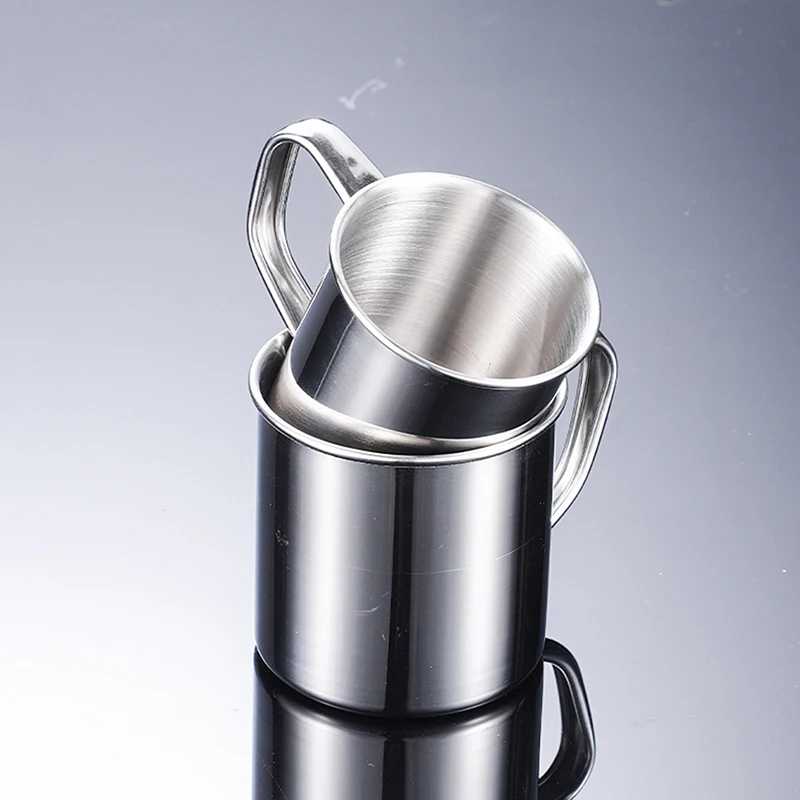 Coffee Mug Stainless Steel Handheld Single Size With Handle Unbreakable Simple Camping Travel Coffee Lovers
Coffee Mug Stainless Steel Handheld Single Size With Handle Unbreakable Simple Camping Travel Coffee Lovers