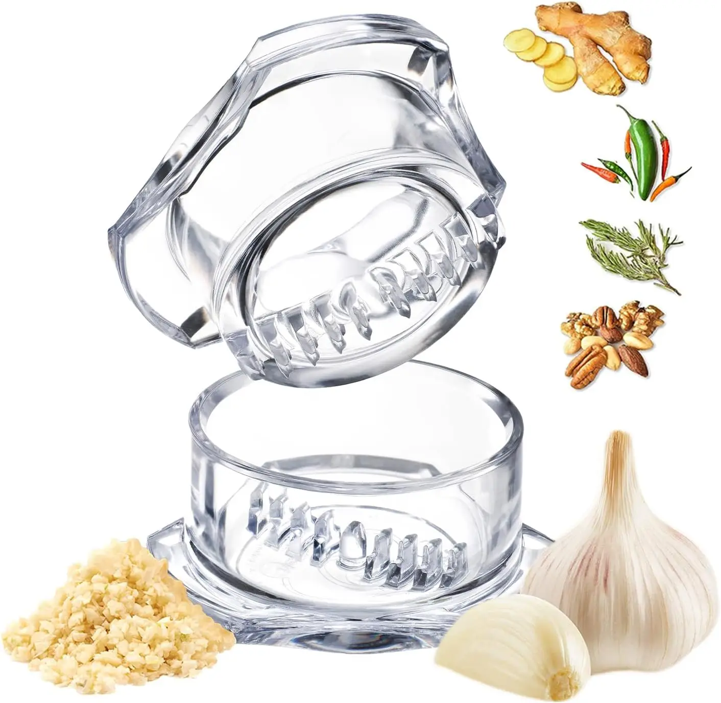 Garlic Twister & Press in One - Mince Garlic, Ginger, Herbs, Nuts - BPA-Free, Dishwasher Safe, 3-5 Clove Capacity
Garlic Twister & Press in One - Mince Garlic, Ginger, Herbs, Nuts - BPA-Free, Dishwasher Safe, 3-5 Clove Capacity