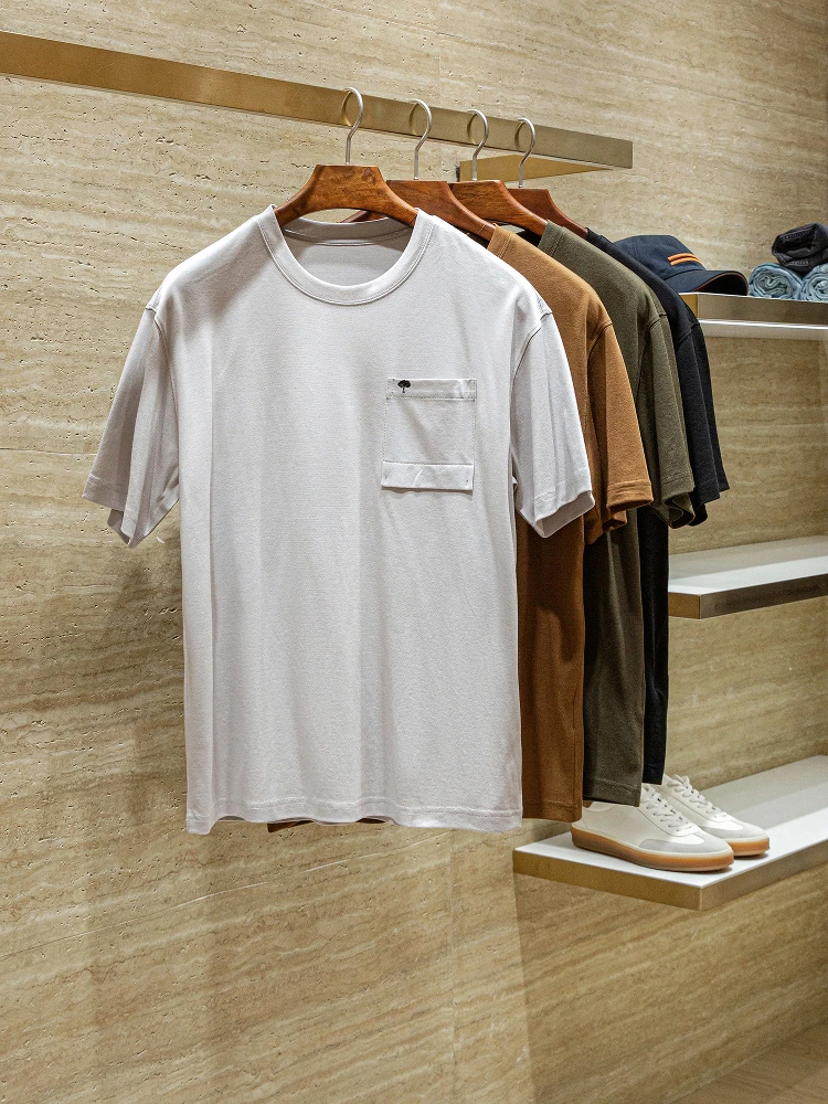 Summer Men's round Neck Short Sleeve T-Shirt Lycra Rayon Fabric Pocket Design Modern Style Fashion Urban Casual Youth Top
Summer Men's round Neck Short Sleeve T-Shirt Lycra Rayon Fabric Pocket Design Modern Style Fashion Urban Casual Youth Top