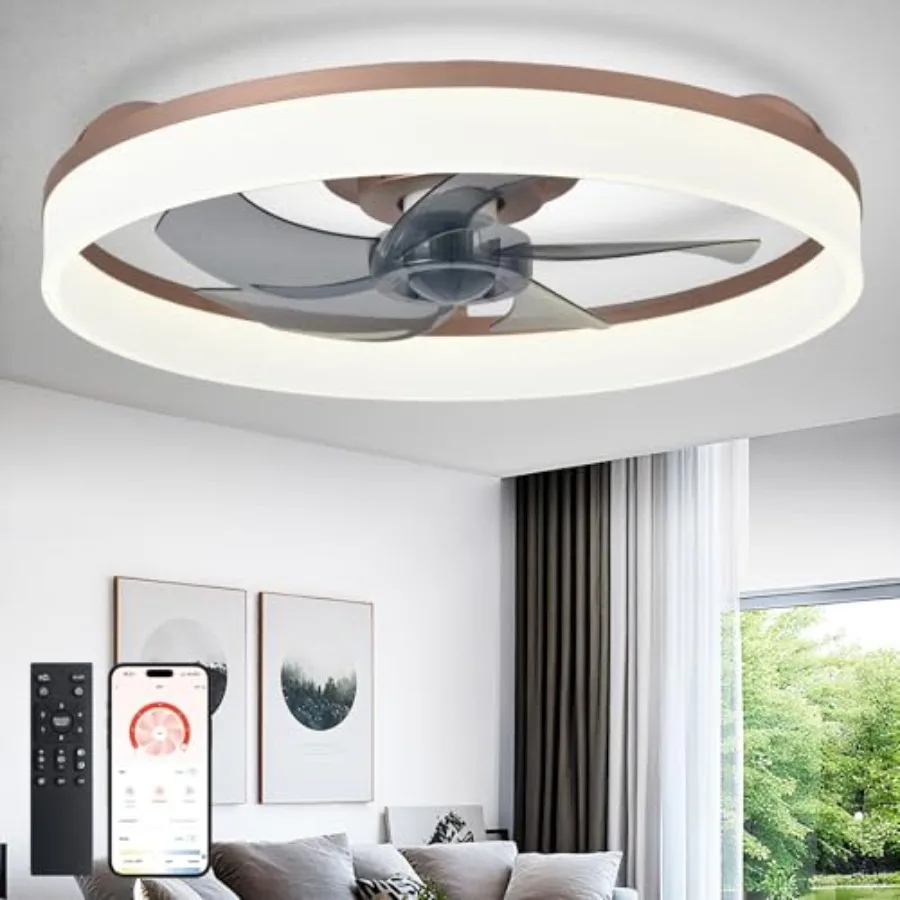 Bedroom, kids room, living room ceiling fan light fixture: aluminum, brown, dimmable LED fandelier with app remote control
Bedroom, kids room, living room ceiling fan light fixture: aluminum, brown, dimmable LED fandelier with app remote control