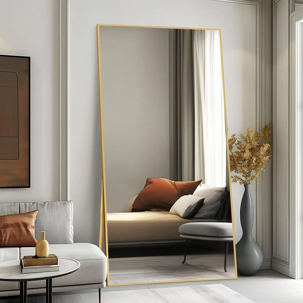 ull Length Mirror 76" x 34", Large loor Mirror with Stand, Wall Mounted or Leaning, HD Tempered Glass ull Body Mirror or Bedroom
ull Length Mirror 76" x 34", Large loor Mirror with Stand, Wall Mounted or Leaning, HD Tempered Glass ull Body Mirror or Bedroom