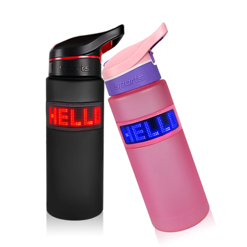 Outdoor Sport Water Bottle with LED display Programmable message LED Screen Water Bottle led light
Outdoor Sport Water Bottle with LED display Programmable message LED Screen Water Bottle led light