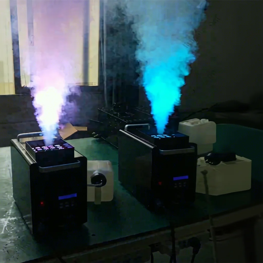 Factory 1500W RGB 24 LED Fog Machine Metal 8CH DMX Halloween Christmas Party Stop Immediately Function
Factory 1500W RGB 24 LED Fog Machine Metal 8CH DMX Halloween Christmas Party Stop Immediately Function
