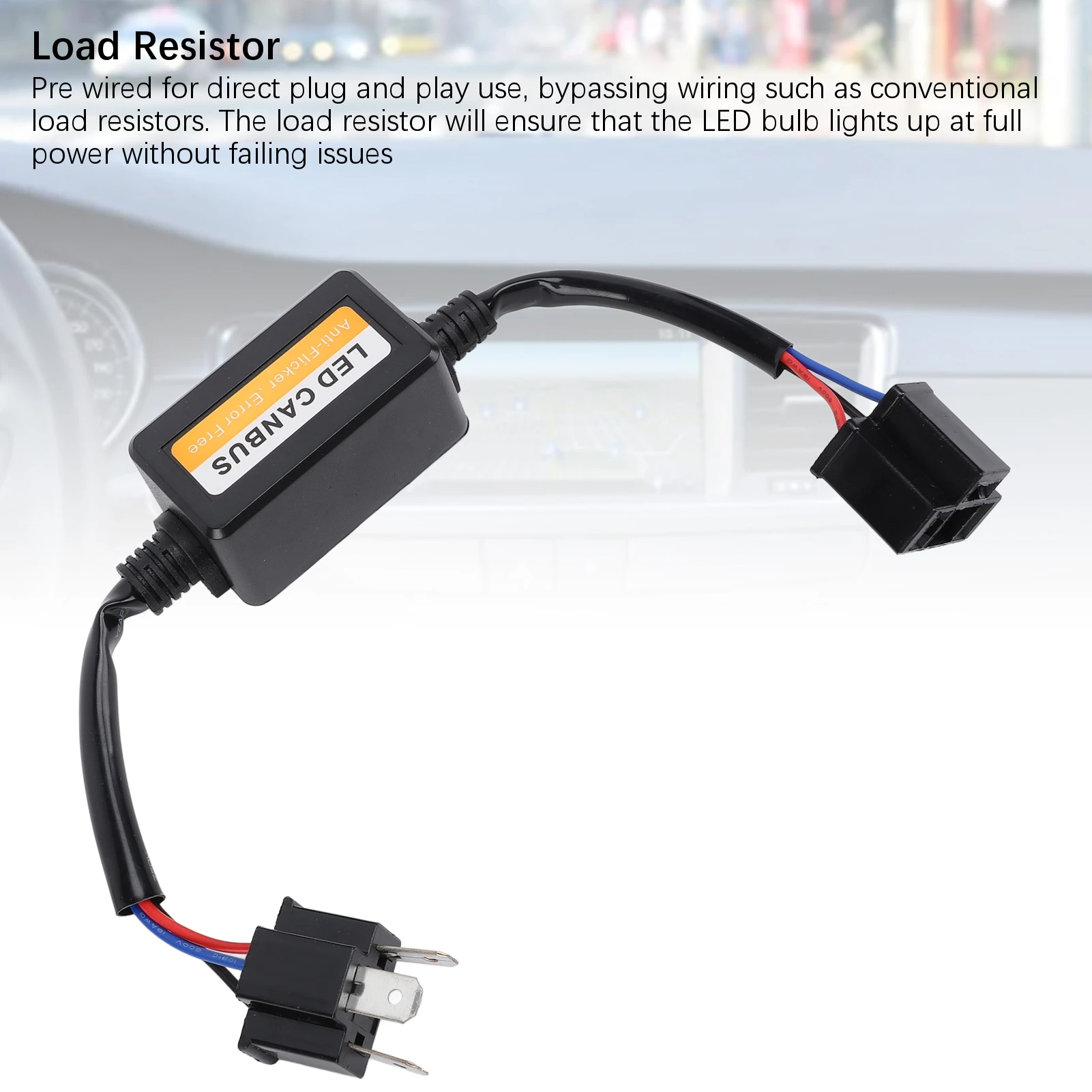 2pcs H4 LED CANbus Decoder 9-16V Plug Play Anti Flickering Resistor for LED Headlight Conversion