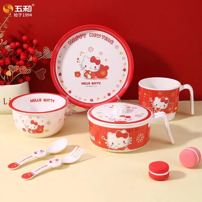 Sanrio Hello Kitty Melamine Children'S Dinnerware Cute Cartoon Girl Heart Eating Bowl Round Plate Home Kitchen Dining Tableware
Sanrio Hello Kitty Melamine Children'S Dinnerware Cute Cartoon Girl Heart Eating Bowl Round Plate Home Kitchen Dining Tableware