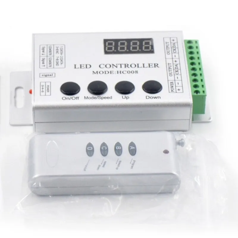 DC5V-24V HC008 4Keys programmable RGB led pixel controller 133 effect modes dimmer for WS2812 WS2811 2801 LED Strip Light
DC5V-24V HC008 4Keys programmable RGB led pixel controller 133 effect modes dimmer for WS2812 WS2811 2801 LED Strip Light
