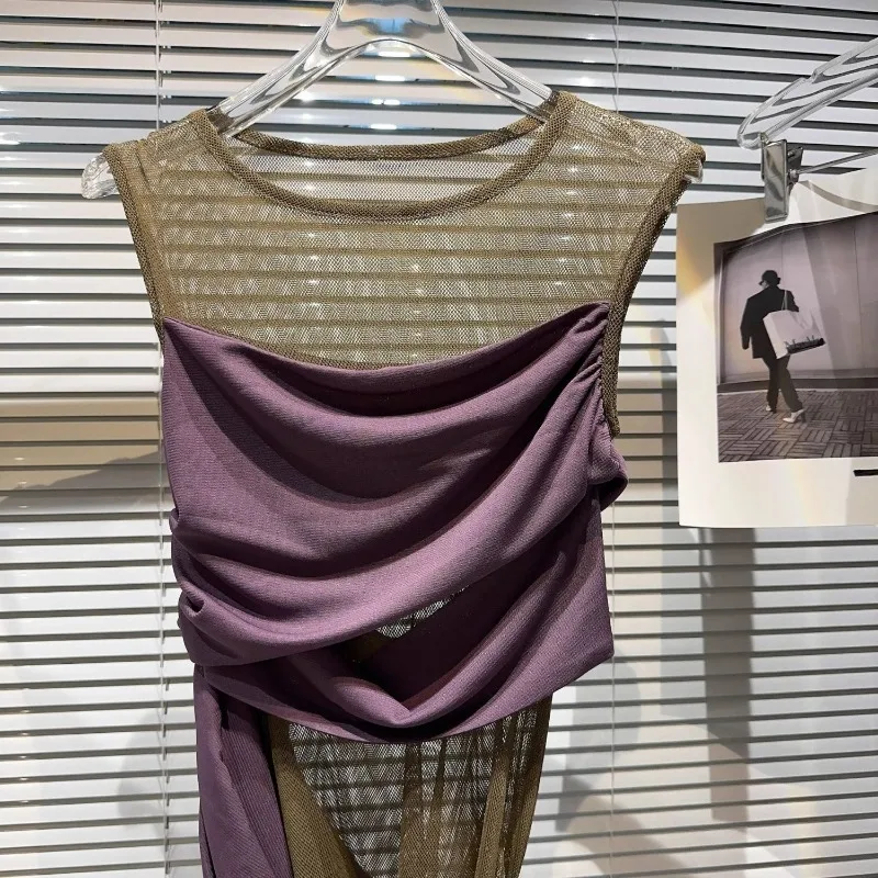 Fashion Vintage See Through Mesh Vest for Women Y2k E-Girl Ruched Slim Fit Tank Top 2025 Summer New Sleeveless Tops Mujer
Fashion Vintage See Through Mesh Vest for Women Y2k E-Girl Ruched Slim Fit Tank Top 2025 Summer New Sleeveless Tops Mujer