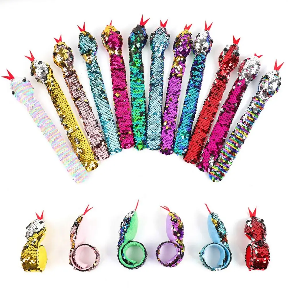 Snake Glitter Slap Wristband Sequin Snake Theme Snake Sequin Wristband Colorful Reversible Clap Circle Toys Kids Toy
Snake Glitter Slap Wristband Sequin Snake Theme Snake Sequin Wristband Colorful Reversible Clap Circle Toys Kids Toy