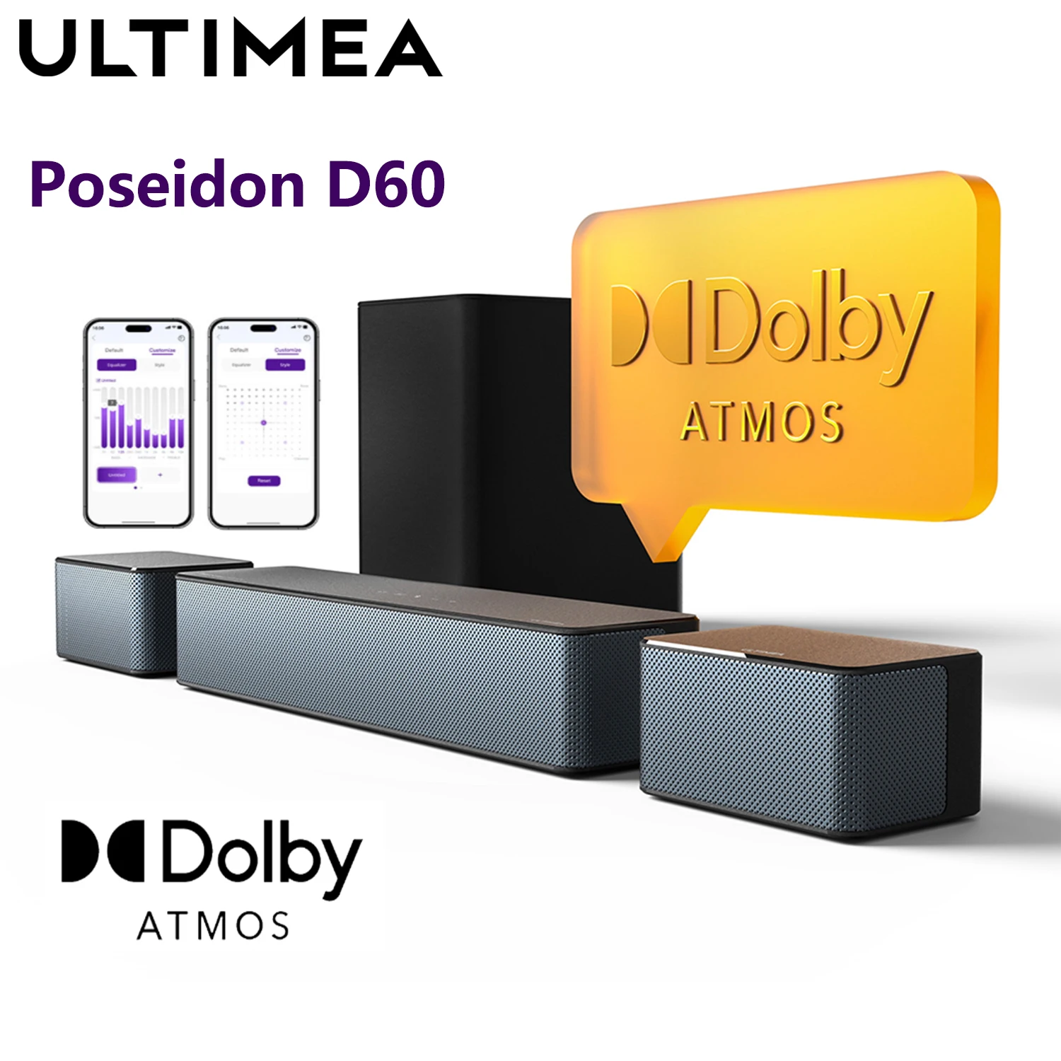 ULTIMEA 5.1ch with Dolby Atmos Surround Sound System for TV, 5.3 Bluetooth 3D Sound Bars Smart Subwoofer Speakers Home Theater
ULTIMEA 5.1ch with Dolby Atmos Surround Sound System for TV, 5.3 Bluetooth 3D Sound Bars Smart Subwoofer Speakers Home Theater