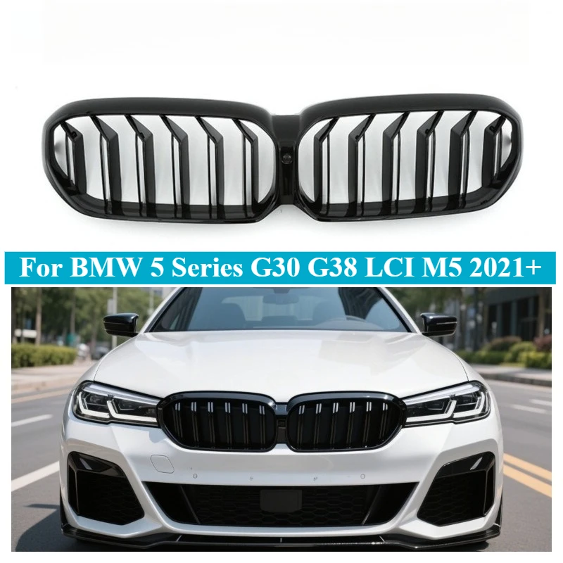 For BMW 5 Series G30 G38 LCI M5 2021+ Gloss Black Single Slat Grille 3 Color Trim Upgrade OEM Style Direct Fit Replacement
For BMW 5 Series G30 G38 LCI M5 2021+ Gloss Black Single Slat Grille 3 Color Trim Upgrade OEM Style Direct Fit Replacement