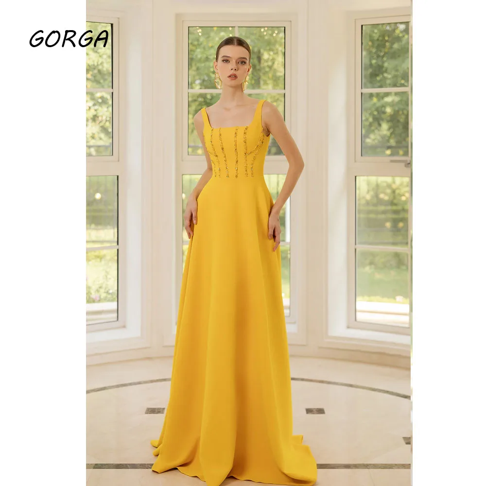 GORGA Customized Golden Yellow Floor-Length Crepe Evening Dress Strapless Prom Dress with Pearls 2025 Long A-Line Party Dress
GORGA Customized Golden Yellow Floor-Length Crepe Evening Dress Strapless Prom Dress with Pearls 2025 Long A-Line Party Dress