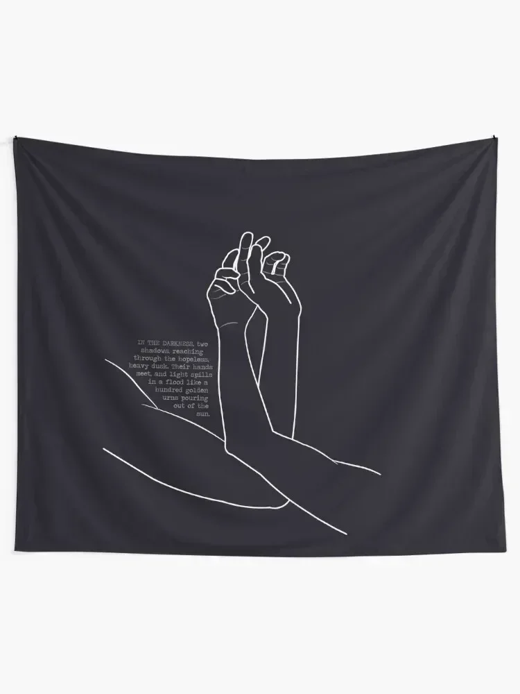 their hands meet, and light spills in a flood like a hundred golden urns pouring out of the sun. Tapestry
their hands meet, and light spills in a flood like a hundred golden urns pouring out of the sun. Tapestry
