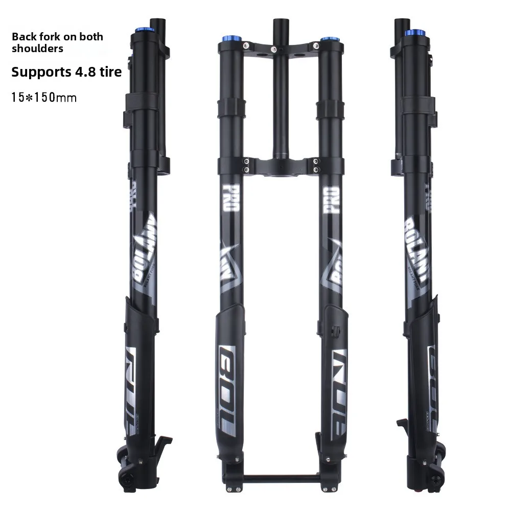 Bolany mountain bike front fork, fat tire ATV double shoulder inverted fork DH downhill air fork 15 * 150mm
Bolany mountain bike front fork, fat tire ATV double shoulder inverted fork DH downhill air fork 15 * 150mm